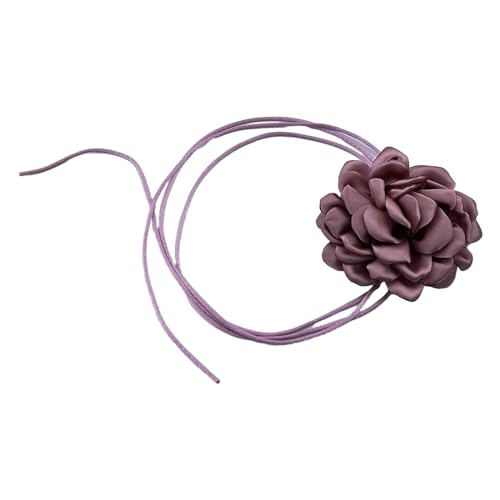 TSMORY Stilvolle Rosenblüten-Halskette, Simulationsblumen-Halskette, für Damen und Mädchen, Schlüsselbeinkette, auffälliges Choker-Accessoire, 10 cm, Stoff TSMORY Stilvolle Rosenblüten-Halskette, Simulationsblumen-Halskette, für Damen und Mädchen, Schlüsselbeinkette, auffälliges Choker-Accessoire, 10 cm, Stoff von TSMORY