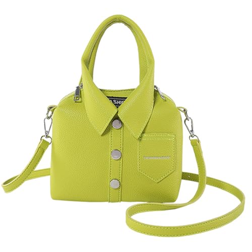 TSMORY Umhängetasche für Damen, modische PU-Lederform, Schultertasche, Tragegriff oben, Handtasche mit verstellbarem Riemen, grün, As shown in the figure von TSMORY