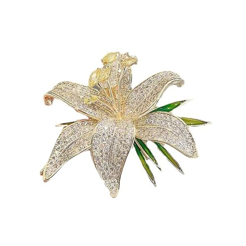 TSMORY Vintage Strass Lilien Brosche Künstlerische Lilien Brosche Charm für Frauen und Mädchen eine Ergänzung zu jedem Ensembles von TSMORY