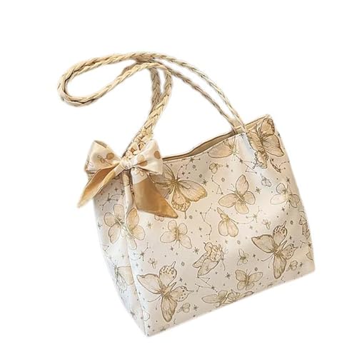 Trendige Umhängetasche für Studenten und Pendler mit großem Fassungsvermögen und Schmetterlings-Designs Unterarmtasche, khaki, As shown in the figure von TSMORY