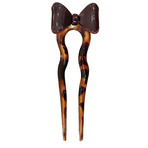 U-förmige Haarnadel aus Acetat, französische geometrische Schleife, Haarspangen, rutschfest, Essstäbchen, Haarspange für Damen, Haarstyling von TSMORY