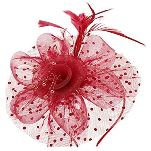 Vintage Styles Mesh Mit Gefiedertem Stirnband Haare Erklärungen Haardekoration Kopfbedeckung Für Hochzeiten Und Partys von TSMORY