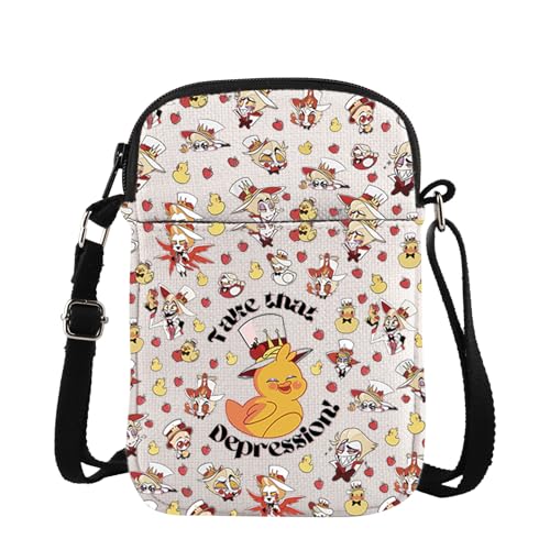 Cartoon Merch Geschenk Cartoon inspiriert Take That Depression Crossbody Geldbörsen Tasche für Fans Hazbin TV Show Cartoon Geschenk, Take That Cross, medium von TSOTMO