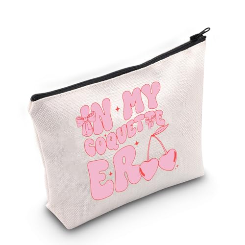 Coquette Gift Cherry Gift Cherry Bow Gift Soft Girls Makeup Bag in My Coquette Era Cosmetic Bag for Girls, Kokette, Kosmetiktaschen von TSOTMO