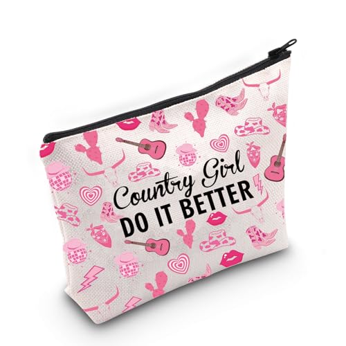 Country Women Gift Country Music Gift Cowgirls Cosmetic Bag Western Designs Bag Small Town Gift Western Country Gift, U.country Tasche, Kosmetiktaschen von TSOTMO