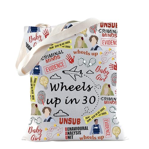 Criminal TV Show Merch Wheels Up in 30 Tote Bag for Criminal Lovers Spencer Reid Fans Gift BAU Gift, Tragetasche mit Rädern, medium von TSOTMO