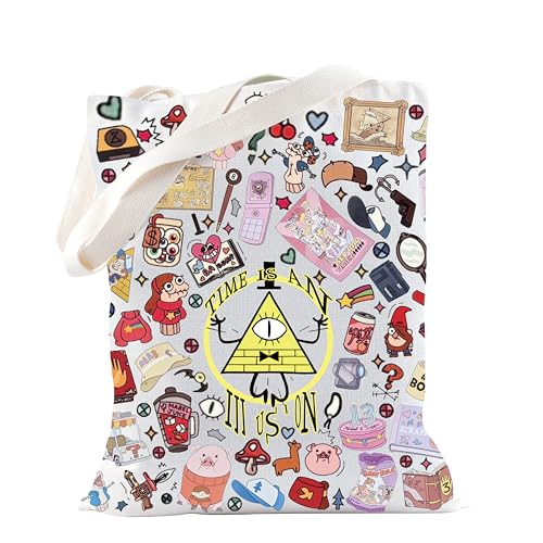 Gravity Merch Bill Cipher Time Is An Illusion Tragetasche für Film-Fans, Gravity Character & Mysteries, magisches Geschenk, Illusions-Tragetasche, medium von TSOTMO