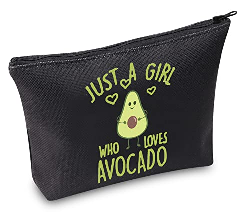 TSOTMO Avocado-Make-up-Tasche, Avocado-Mädchen-Geschenk, Obst-Geschenk, nur ein Mädchen, das Avocado liebt, Kosmetiktasche für Avocado-Liebhaber, Avocado Blk, Kosmetiktaschen von TSOTMO