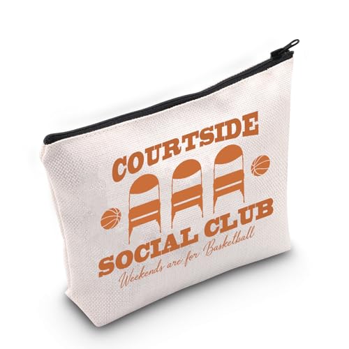 TSOTMO Basketball-Geschenk, Basketball-Liebhaber, Geschenk, Courtside Social Club, Make-up-Tasche für Basketball, Mädchen, Basketballspiel-Fans, Courtside Social, Kosmetiktaschen von TSOTMO