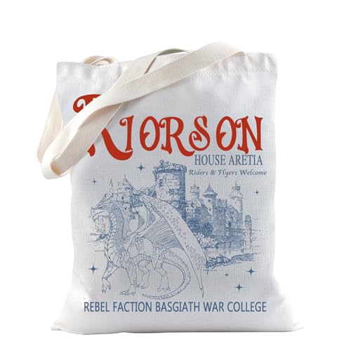 TSOTMO Book Merchandise Tote Bag Dragon Book Bag For Reader Xaden Riorson House Gift Iron Flame Gift Bookish Gift, Riorson House, Medium von TSOTMO