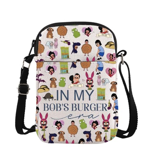 TSOTMO Burger Merch Crossbody Bag Burger Cartoon Geschenk Bob Fans Geschenk Burger WDW Geschenk Bob Familie, Burger Cross, medium von TSOTMO