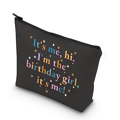 TSOTMO Geburtstag Frauen Geschenk Geburtstag Jahrestag Geschenk Geburtstag Königin Geschenk Reißverschluss Tasche Make-up Tasche, Beige, Geburtstagskind von TSOTMO