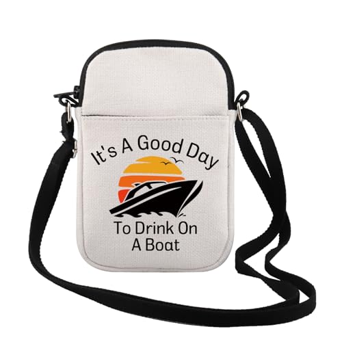 TSOTMO Geschenk für Bootsliebhaber, Kreuzfahrt, Geschenk "It's A Good Day To Drink On A Boat", Crossbody-Tasche, Bootsgeschenk, Day a Boat CR, modisch von TSOTMO