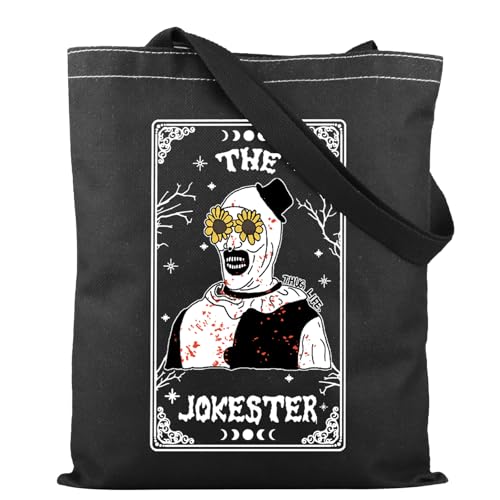TSOTMO Horror Merch Terrifier Merch Scary Clown Terrifying Tote Bag for Horror Film Lovers Halloween Scary Movie Gift, Witz, medium von TSOTMO