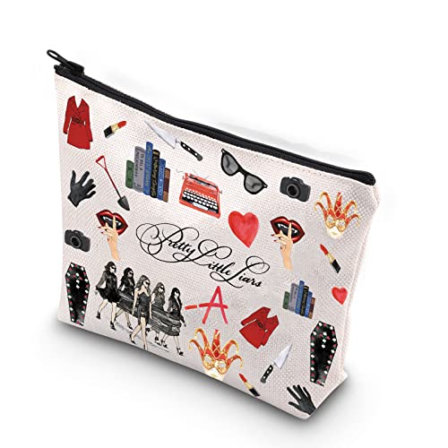 TSOTMO Little Liars Make-up-Tasche mit Reißverschluss, Geschenk für Frauen, Gossip Girl, Originale Sünde, Beige, Pretty Little Liar von TSOTMO