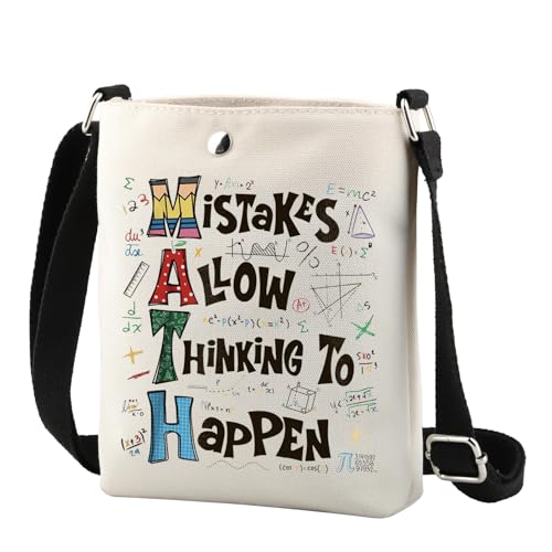 TSOTMO Mistakes Allow Thinking To Happen Mathe Crossbody Bag Math Teacher Gift for Women Mother, To Happen Cr, modisch von TSOTMO