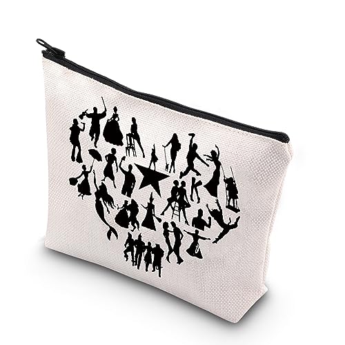 TSOTMO Musikliebhaber-Geschenk, Broadway-inspirierte Make-up-Tasche, Musiktheater, Geschenk für Schauspieler und Schauspielerin, Beige, Musikalischer Liebhaber von TSOTMO