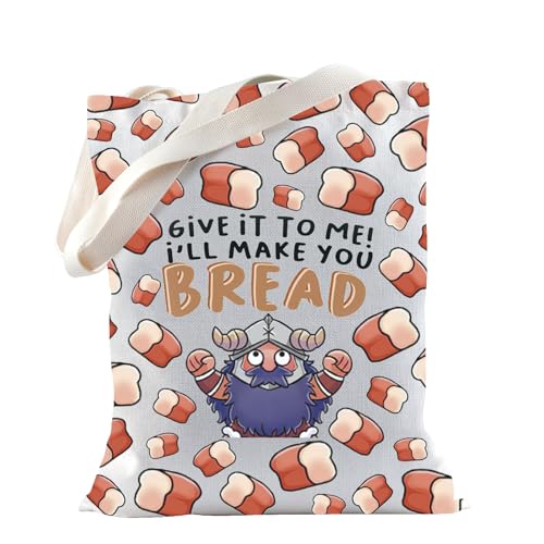 TSOTMO Cartoon Merch Tote Bag Brot Schultertasche Meshi Geschenk für Anime Fans Zwerg Kochen Geschenk, Machen Sie Ihr Brot, Medium von TSOTMO