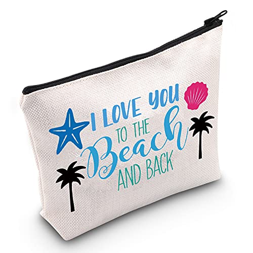 TSOTMO StrandMakeupTasche Geschenk für Strandliebhaber I Love You To The Beach And Back Survival Kit Kosmetiktasche Strand Mädchen Geschenk Sommer Ozean Geschenk Strand Urlaub Geschenke, von TSOTMO