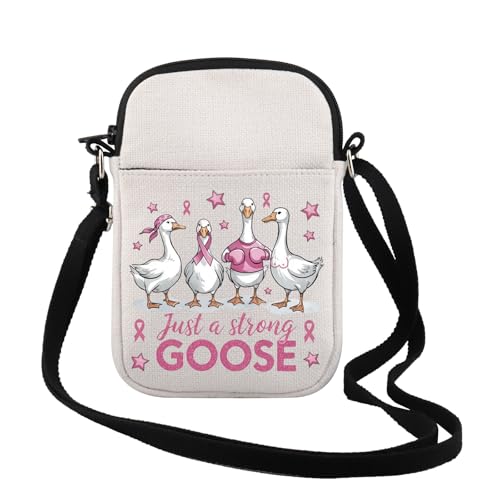 TSOTMO Süße rosa Schleife Ente Crossbody Tasche Brustkrebs Bewusstsein Geschenk Brustkrebs inspirierendes Geschenk für Frauen, Ein starkes CR, modisch von TSOTMO