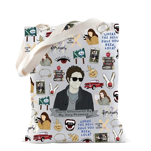 TSOTMO Vampire Merch Twilight Gift Horror Movie Inspired Edward Cullen Tote Bag for Movie Fans Robert Fans, Sehr Präsenz-Tragetasche, medium von TSOTMO