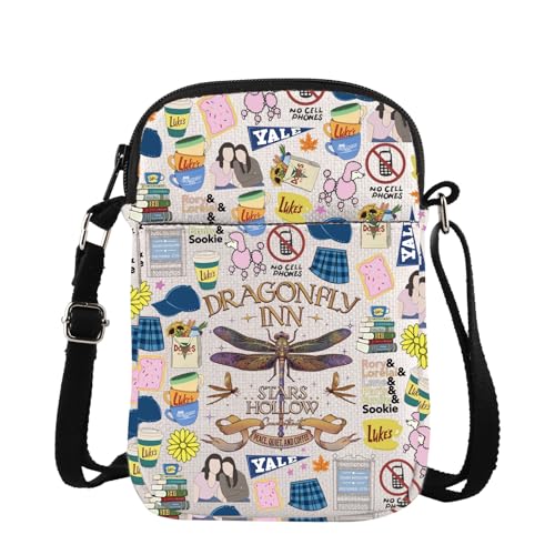 TV Show Merch Dragonfly Inn Stars Hohle Umhängetasche für TV-Show-Fans Rory Lorelai Fans Geschenk Kaffee Luke 's Geschenke, Dragonfly Cross, medium von TSOTMO