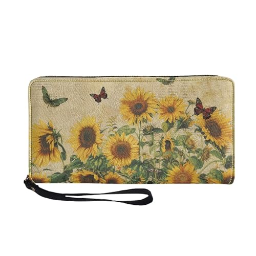 TSOVTHRID Damen-Geldbörse, Sonnenblumen-Design, Schmetterling, Kreditkartenhalter, leicht, lässig, mit Handschlaufe, für Damen, Arbeit, Reisen, Einkaufen, Sonnenblumen-Schmetterling, Einheitsgröße TSOVTHRID Damen-Geldbörse, Sonnenblumen-Design, Schmetterling, Kreditkartenhalter, leicht, lässig, mit Handschlaufe, für Damen, Arbeit, Reisen, Einkaufen, Sonnenblumen-Schmetterling, Einheitsgröße von TSOVTHRID
