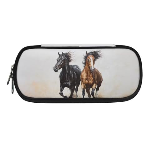 TSOVTHRID Federmäppchen, Federmäppchen, Organizer, ästhetisches Federmäppchen für Schulbedarf, Horse-12, Kosmetikkoffer von TSOVTHRID
