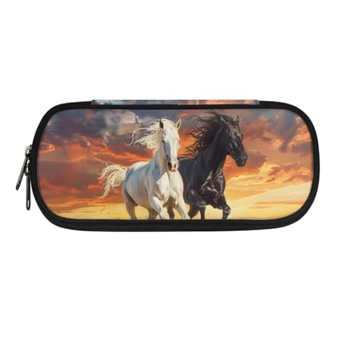 TSOVTHRID Federmäppchen, Federmäppchen, Organizer, ästhetisches Federmäppchen für Schulbedarf, Horse-13, Kosmetikkoffer von TSOVTHRID