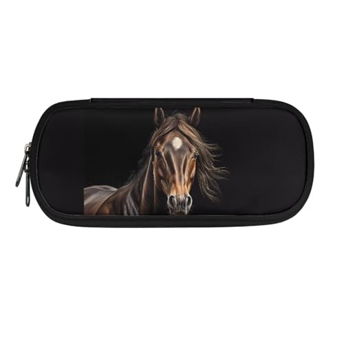 TSOVTHRID Federmäppchen, Federmäppchen, Organizer, ästhetisches Federmäppchen für Schulbedarf, Horse-3, Kosmetikkoffer von TSOVTHRID