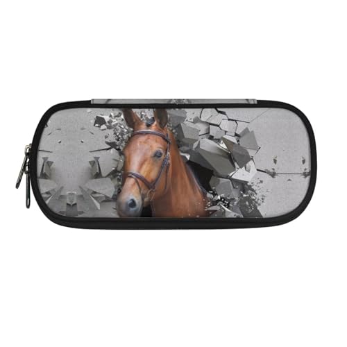 TSOVTHRID Federmäppchen, Federmäppchen, Organizer, ästhetisches Federmäppchen für Schulbedarf, Horse-5, Kosmetikkoffer von TSOVTHRID