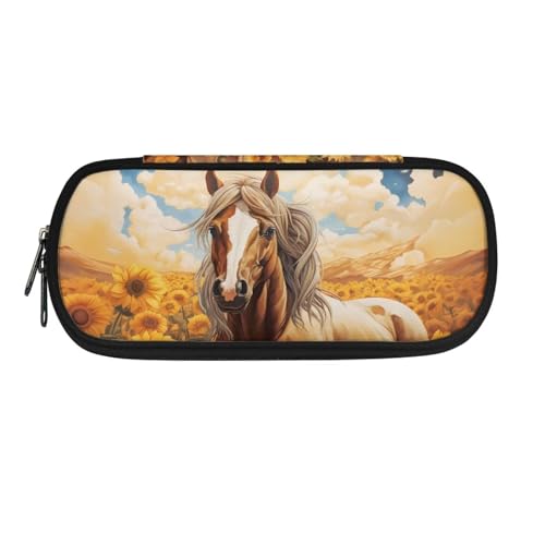 TSOVTHRID Federmäppchen, Federmäppchen, Organizer, ästhetisches Federmäppchen für Schulbedarf, Sonnenblume, Kosmetikkoffer von TSOVTHRID