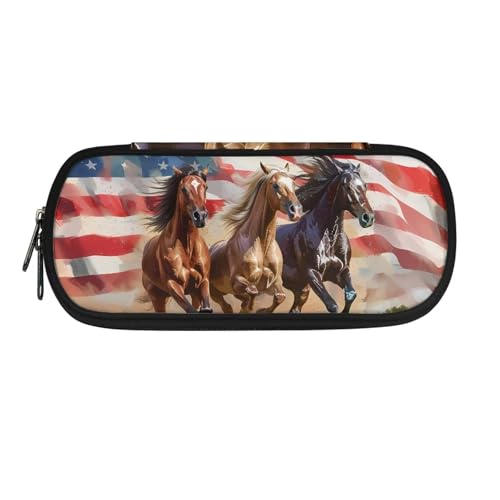 TSOVTHRID Federmäppchen, Federmäppchen, Organizer, ästhetisches Federmäppchen für Schulbedarf, US-Flagge, Kosmetikkoffer von TSOVTHRID