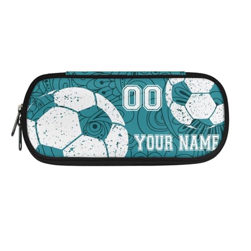 TSOVTHRID Federmäppchen, Organizer, individuelle Stiftebox, Schreibwaren-Tasche für die Schule, Fußball – Grüner Boho, Kosmetikkoffer von TSOVTHRID