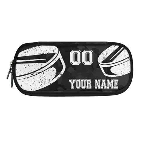 TSOVTHRID Federmäppchen, Organizer, individuelle Stiftebox, Schreibwaren-Tasche für die Schule, Hockey - Black Camo, Kosmetikkoffer von TSOVTHRID