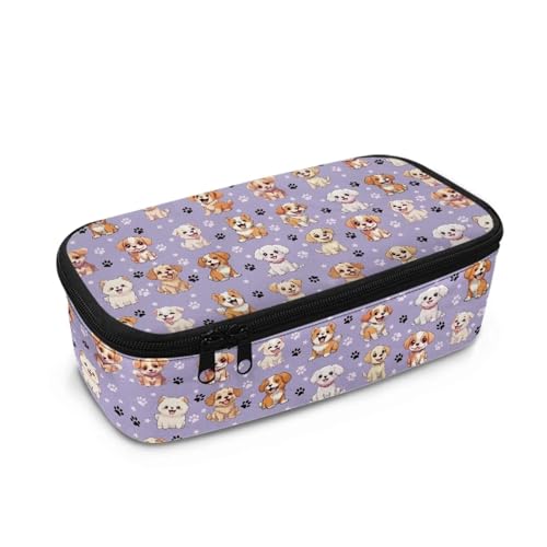 TSOVTHRID Federmäppchen mit großem Fassungsvermögen und Reißverschluss, für Mädchen und Schule, Welpenpfote, Einheitsgröße, Schulranzen-Set von TSOVTHRID