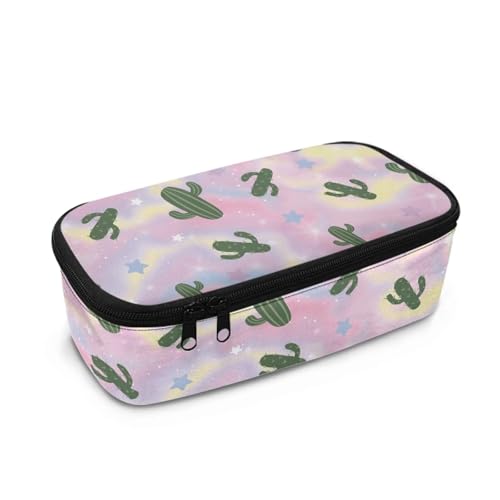 TSOVTHRID Federmäppchen mit großem Fassungsvermögen und Reißverschluss, für Mädchen und Schule, cactus, Einheitsgröße, Schulranzen-Set von TSOVTHRID