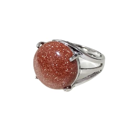 Damen-Naturstein-Kristallring Offener Reiki-Heilring-Schmuck,Goldstein Damen-Naturstein-Kristallring Offener Reiki-Heilring-Schmuck,Goldstein von TSRING