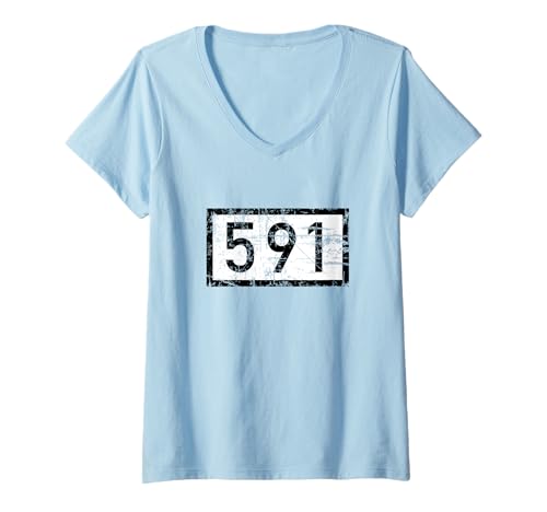 Damen Rhein Rheinkilometer 591 Koblenz T-Shirt mit V-Ausschnitt von TSS Koblenz T-Shirts und Geschenke