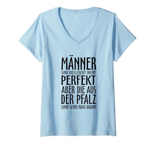 Damen Pfälzer Männer (Schwarz) Pfalz T-Shirt mit V-Ausschnitt von TSS Pfalz T-Shirts & Geschenke für Pfälzer