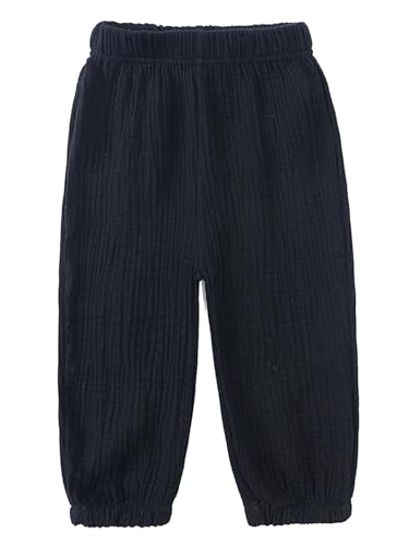 TSSOE Baby Jungen Mädchen leichte Lange Hose Anti-Moskito Bloomers Jogginghose Baumwolle Klimahose Kleinkind Sommerhose für 1-8 Jahre Schwarz 104-110 TSSOE Baby Jungen Mädchen leichte Lange Hose Anti-Moskito Bloomers Jogginghose Baumwolle Klimahose Kleinkind Sommerhose für 1-8 Jahre Schwarz 104-110 von TSSOE