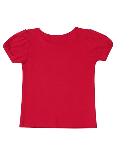 TSSOE Baby Mädchen Kurzarm Bio Baumwolle T-Shirt Unisex Kinder Baumwolle einfarbig Shirt Weich Atmungsaktiv Babyshirt Gr. 68 92 110 116 122 Rot C 104-110 von TSSOE