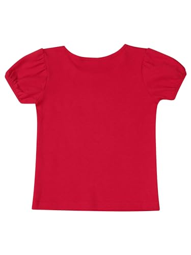 TSSOE Baby Mädchen Kurzarm Bio Baumwolle T-Shirt Unisex Kinder Baumwolle einfarbig Shirt Weich Atmungsaktiv Babyshirt Gr. 68 92 110 116 122 Rot C 92-98 von TSSOE