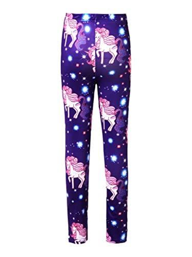 TSSOE Baby Mädchen Leggings Niedliches Cartoon Pferd Hose Mädchen Frühjahr Sommer Baby Leggins Baumwolle Strumpfhose Violett D 110-116 von TSSOE