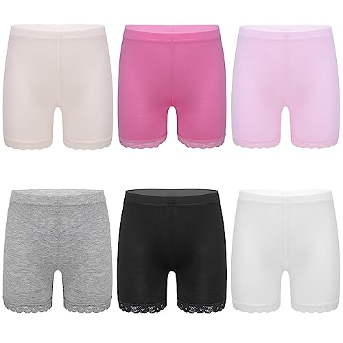 TSSOE Mädchen Kurze Leggings aus Baumwolle Kurz Radlerhose Sommer Shorts Sport Fitness Jogging Hose Pants Merhfarbig 3/6er-Pack Mischfarben 92-98 von TSSOE