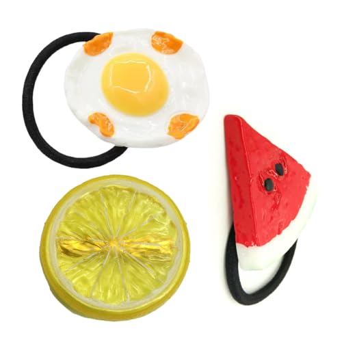 TSUOUKL 3 Stücke Haarspangen Orange Haarklammern,Orangenscheiben Elastische Haargummi Mädchen Damen Süß Obst Haar Accessoires für Fasching Karneval Party von TSUOUKL