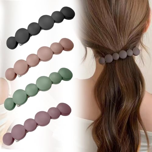 TSUOUKL 4 Stück Französische Haarspangen Damen,Hair Clip Set Für Frauen,Dünnes Haar Automatische Haarspange für feines Haarr von TSUOUKL
