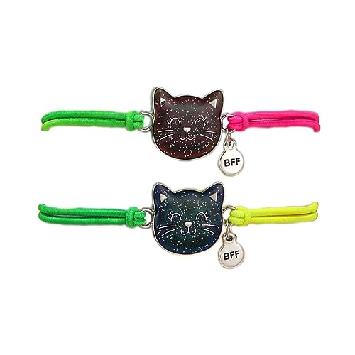 TSUWNO 2 Stück Katzen-Armbänder mit Stimmungsanhängern für Kinder, wechselnde Regenbogenfarben, Großartiges Geschenk für Kindergeburtstage, Jungen und Mädchen. von TSUWNO