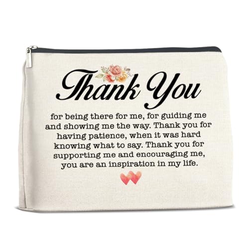 TSUYAWU Appreciation Gifts for Women, Thank You Gifts Makeup Bag, Thank You Appreciation Gifts for Mom Sister Friends Bestie Teacher Mentor Coach, Thank You Cosmetic Bag Zipper Travel Pouch, von TSUYAWU