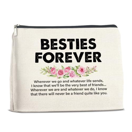 TSUYAWU Bestie Geschenke für Frauen, Bestie Make-up-Tasche Geschenk für die Arbeit Bestie BFF Soul Sister, Weihnachten Geburtstag Abschluss Geschenk für weibliche Freundin, beste Freundin von TSUYAWU